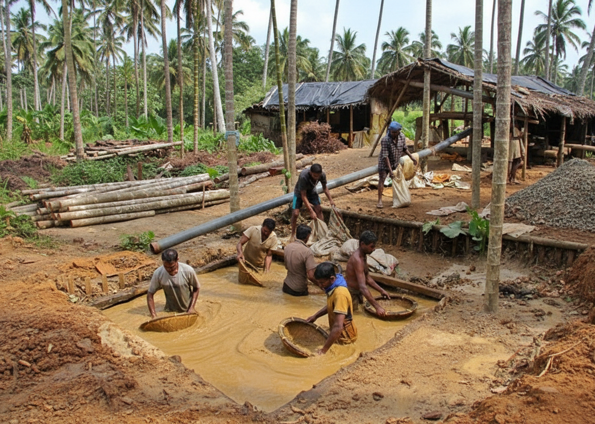 Sri Lankan sapphire mining